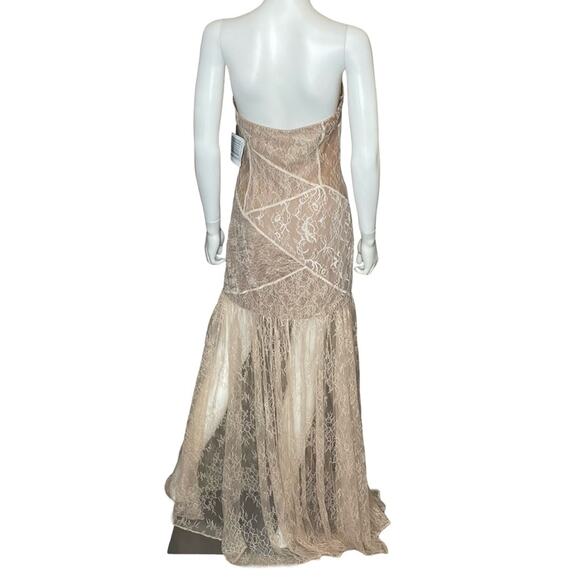 Retrofete Strapless Lace Dress in Blush - Picture 6 of 11